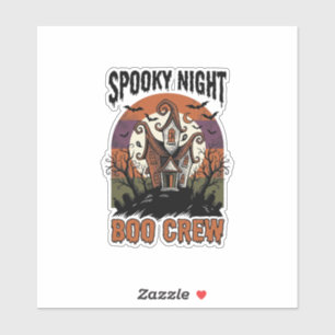 Retro Halloween T-shirt Boo Night Geheime Huis Ar Sticker