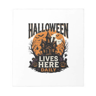 Retro Halloween T-shirt Geheime Huis Dagelijks Notitieblok