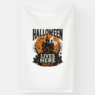 Retro Halloween T-shirt Geheime Huis Dagelijks Spandoek