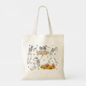 Retro Halloween T-shirt, Grappige Halloween Schede Tote Bag (Achterkant)