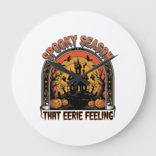 Retro Halloween T-shirt Griezelig Seizoen Gevoel D Grote Klok
