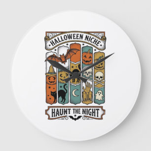 Retro Halloween T-shirt met vintage griezelige str Grote Klok
