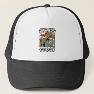 Retro Halloween T-shirt met vintage griezelige str Trucker Pet