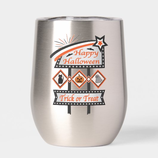 Retro Halloween Teken – Trick or treat (Achterkant)