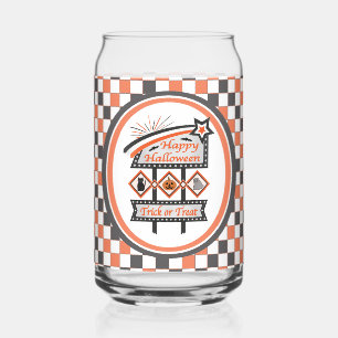 Retro  Halloween Teken – Trick or treat Plaid Blikvorm Glas