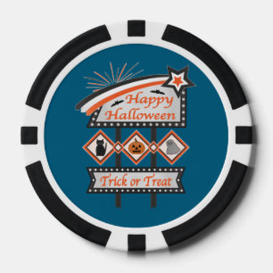 Retro  Halloween Teken – Trick or treat Poker Chips