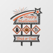 Retro Halloween Teken – Trick or treat Raamsticker (Vel)