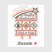 Retro Halloween Teken – Trick or treat Sticker (Vel)
