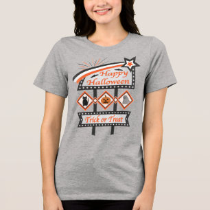 Retro Halloween Teken – Trick or treat Tri-Blend Shirt