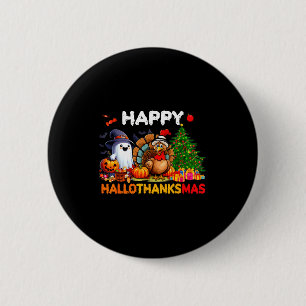 Retro Halloween Thanksgiving Christmas Gelukkig Ha Ronde Button 5,7 Cm