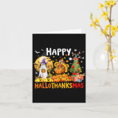 Retro Halloween Thanksgiving Christmas Happy Hallo Kaart (Gele Bloem)