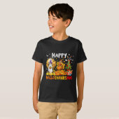 Retro Halloween Thanksgiving Christmas Happy Hallo T-shirt (Voorkant volledig)