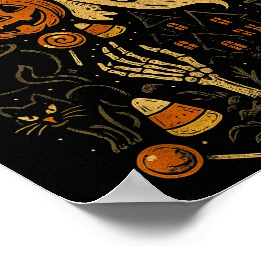 Retro Halloween Tis' The Season  Poster (Hoek)