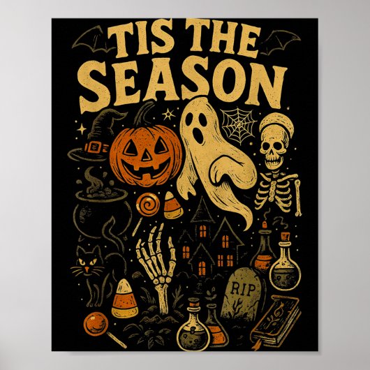 Retro Halloween Tis' The Season  Poster (Voorkant)