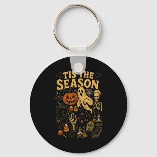 Retro Halloween Tis' The Season  Sleutelhanger (Voorkant)