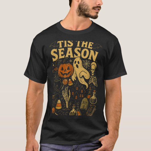 Retro Halloween Tis' The Season  T-shirt (Voorkant)