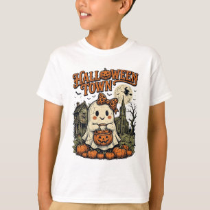 Retro Halloween Town Vintage Geest T-Shirt Ontwerp