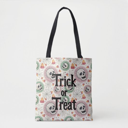 Retro Halloween Trick or treat Snoep Canvas tas (Voorkant)