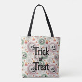 Retro Halloween Trick or treat Snoep Canvas tas (Achterkant)
