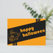 retro halloween uitnodiging (Staand voorkant)