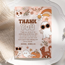 Retro Halloween Verjaardag Dankjewel Kaart