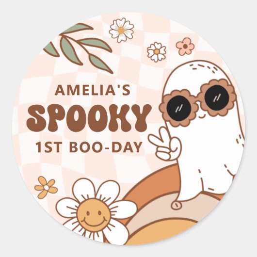 Retro Halloween Verjaardag Stickers (Voorkant)
