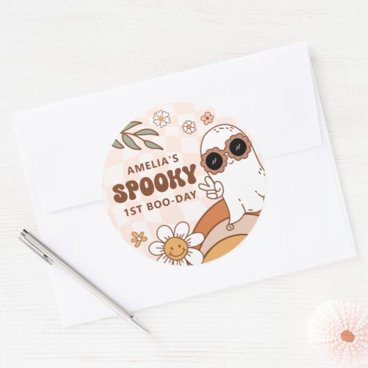 Retro Halloween Verjaardag Stickers (Envelop)