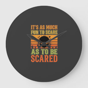 Retro Halloween Verschrikkelijke Schedel Design_1 Grote Klok