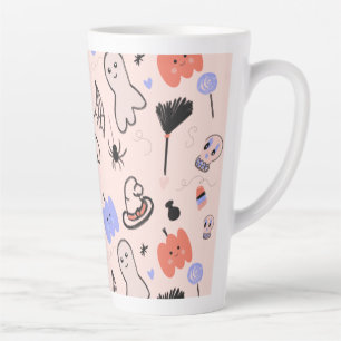Retro Halloween Vintage Thema Doodles Koffie Latte Mok
