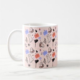 Retro Halloween Vintage Thema Doodles Koffiemok