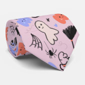 Retro Halloween Vintage Thema Doodles Stropdas (Opgerold)