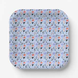 Retro Halloween Vintage Themade Doodles   Papieren Bordje