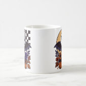 Retro Halloween vleermuis met maan gotische esthet Koffiemok (Center)