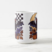 Retro Halloween vleermuis met maan gotische esthet Koffiemok (Center)