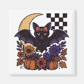 Retro Halloween vleermuis met maan gotische esthet Magneet (Voorkant)
