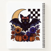 Retro Halloween vleermuis met maan gotische esthet Notitieboek (Achterkant)