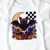 Retro Halloween vleermuis met maan gotische esthet Romper