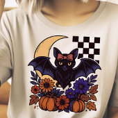 Retro Halloween vleermuis met maan gotische esthet T-shirt