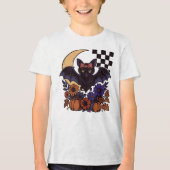 Retro Halloween vleermuis met maan gotische esthet Tri-Blend Shirt (Voorkant)