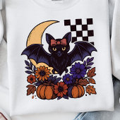 Retro Halloween vleermuis met maan gotische esthet Tri-Blend Shirt