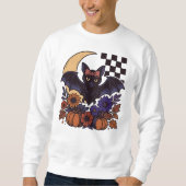 Retro Halloween vleermuis met maan gotische esthet Trui (Voorkant)