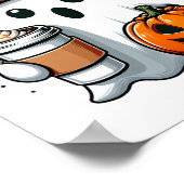 Retro Halloween Vrouwen Shirt Schattigee Ghost Dri Poster (Hoek)