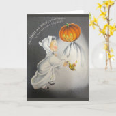 Retro Halloween Wenskaart Kaart (Gele Bloem)