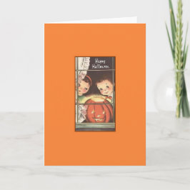 Retro Halloween Wenskaart Kaart