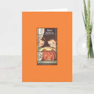 Retro Halloween Wenskaart Kaart