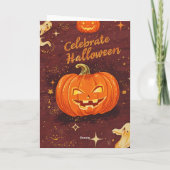 Retro Halloween Wenskaart – Vier Halloween Kaart (Achterkant)