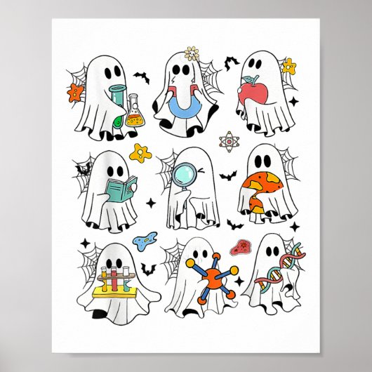 Retro Halloween Wetenschap Leraar Ghost Laboratory Poster (Voorkant)