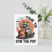 Retro Halloween Wild Tijd om de Pot te Roeren Briefkaart (Staand voorkant)