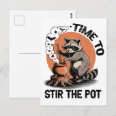 Retro Halloween Wild Tijd om de Pot te Roeren Briefkaart (Voorkant / Achterkant)
