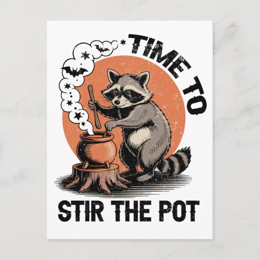 Retro Halloween Wild Tijd om de Pot te Roeren Briefkaart (Voorkant)